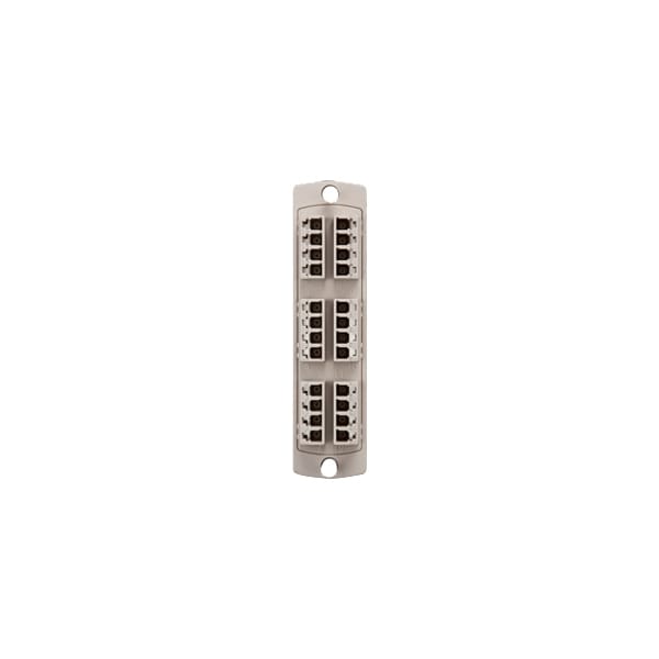 Leviton 6 PACK PLATE LC QUAD MM, OM1 62.5UM ZIRCONIA CER SLEEVE, 24-FIBER BEIGE 5F100-4IL - main